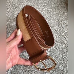 Brown and Tan Leather Belt
